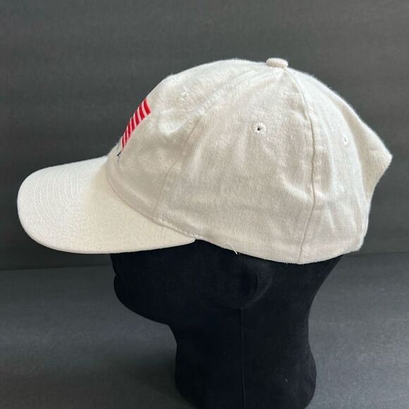 USA Embroidered Flag Cap Hat Beige SnapBack Patriotic Top of the World - Picture 6 of 10